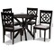 Baxton Studio Sadie Grey Upholstered and Dark Brown Finished Wood 5-Piece Dining Set 172-9730-10892 - alternate 8